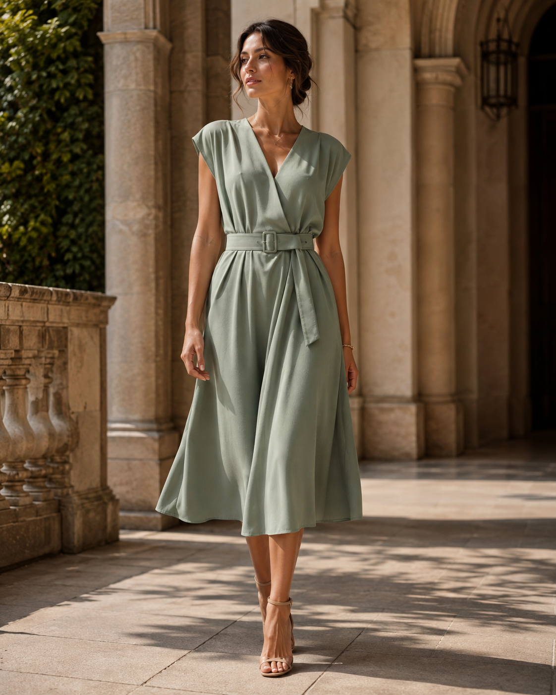 Female model outdoor fashion shoot
